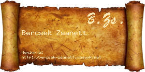 Bercsek Zsanett névjegykártya